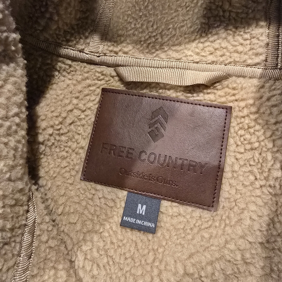 Mens Free Country Khaki Jacket with Hood Sz M - Picture 6 of 11